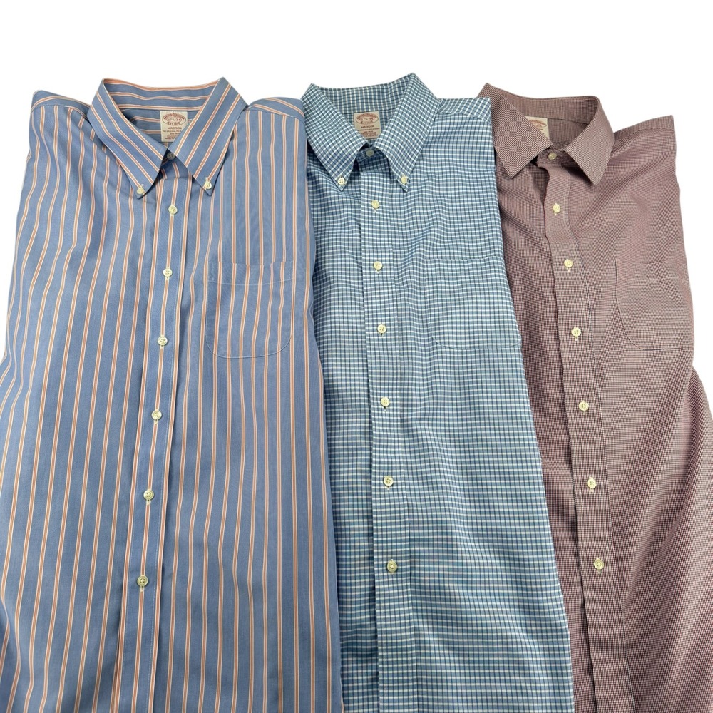 Brooks Brothers Madison Dress Button Shirts 100% Cotton Mens 17.5 34 Business